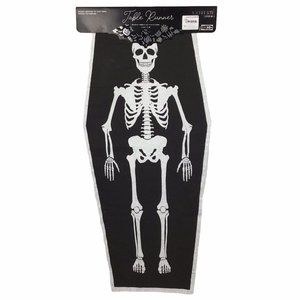 NORDSTROM COTERIE STUDIO HALLOWEEN SKELETON TABLE RUNNER 16” X 37” NWT